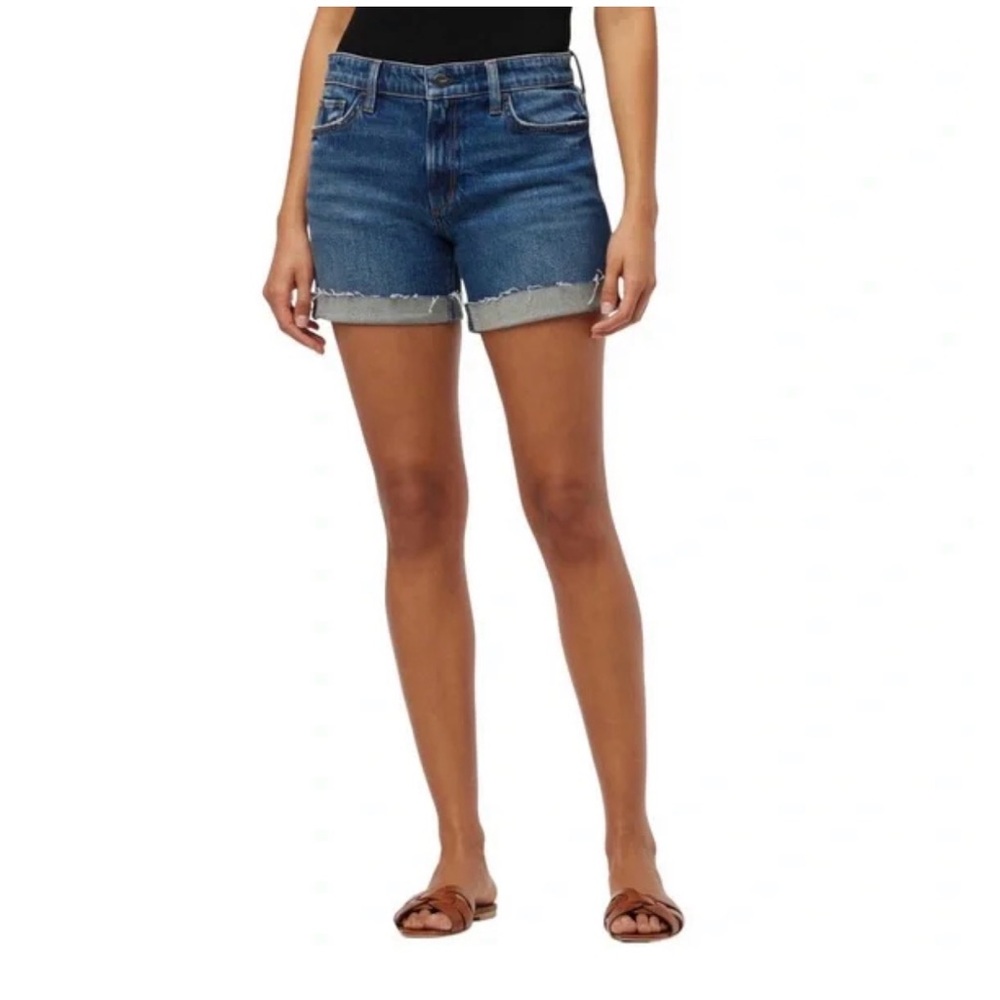 Joe's Jeans Mid Rise Raw Rolled Hem Shorts size 26 distressed EUC